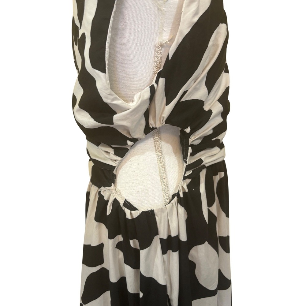 Abercrombie & Fitch Fiore One Shoulder Maxi Dress, black/cream, large, cutout - Picture 7 of 10